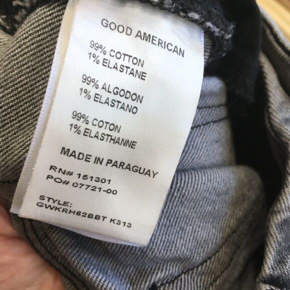 GOOD AMERICAN THE WEEKENDER DISTRESSED‎ JEANS IN DARK GRAY - Picture 8 of 9